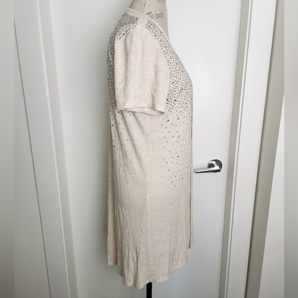 Rhinestone Short Sleeve Duster Cardigan - Picture 5 of 12